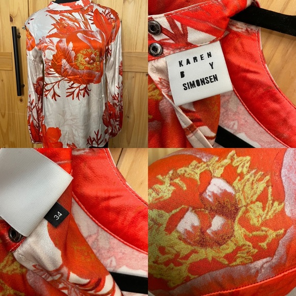 Karen by Simonsen Mercy too abstract floral top . Denmark designer . - Picture 5 of 10